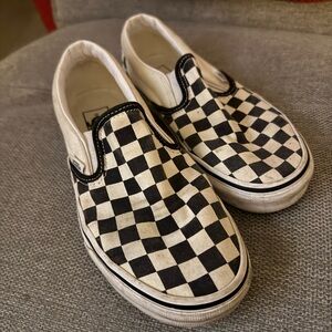 Vans Black and White Checkered Slip-On Sneakers